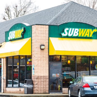 Hickory, NC, USA-2/22/19:  Subway is a American fast food restaurant franchise, specializing in submarine sandwiches, with approximately 42,000 stores in more than 100 countries.